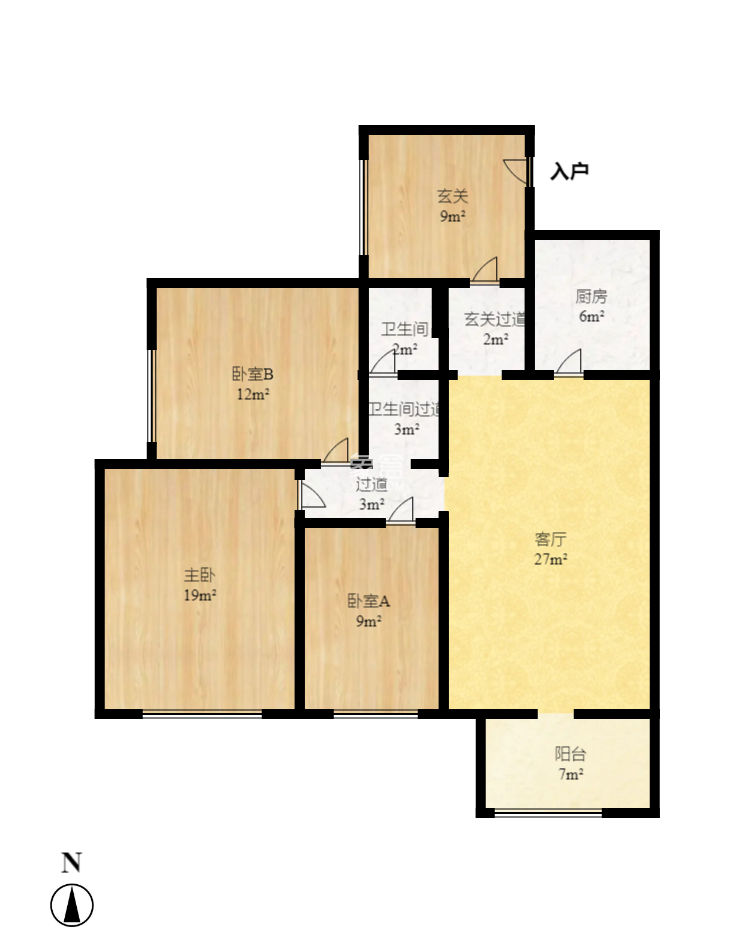 长房时代城  3室2厅1卫    72.0万
