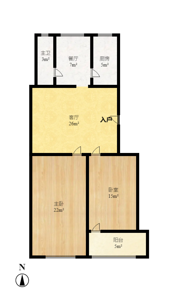 桐荫里社区  2室2厅1卫    82.0万室内图1