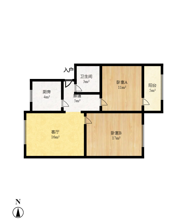 广厦新村  2室2厅1卫   39.00万室内图1