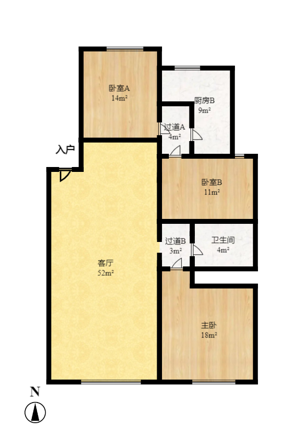 水木兰庭  3室2厅1卫   53.80万室内图1
