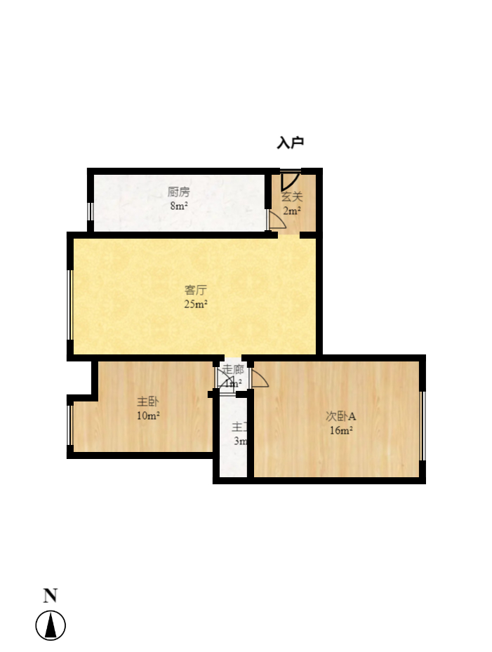香芙嘉园（广铁湘府嘉园）  2室2厅1卫    79.8万室内图1