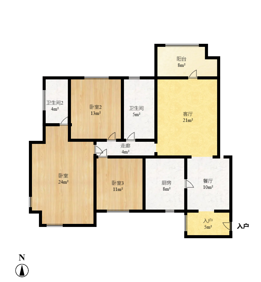 星城国际  3室2厅2卫    65.98万室内图1