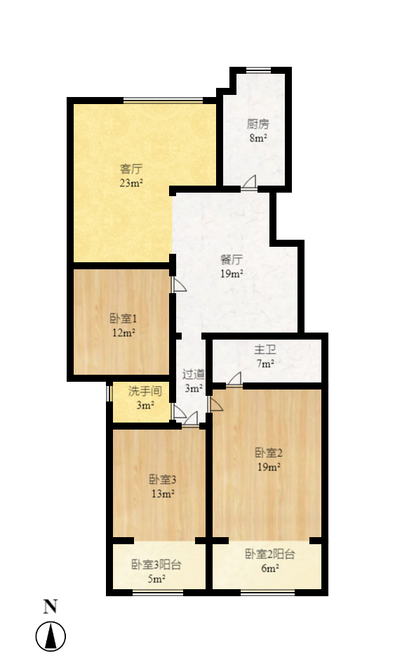 广济苑公寓  3室2厅2卫    112.0万室内图1