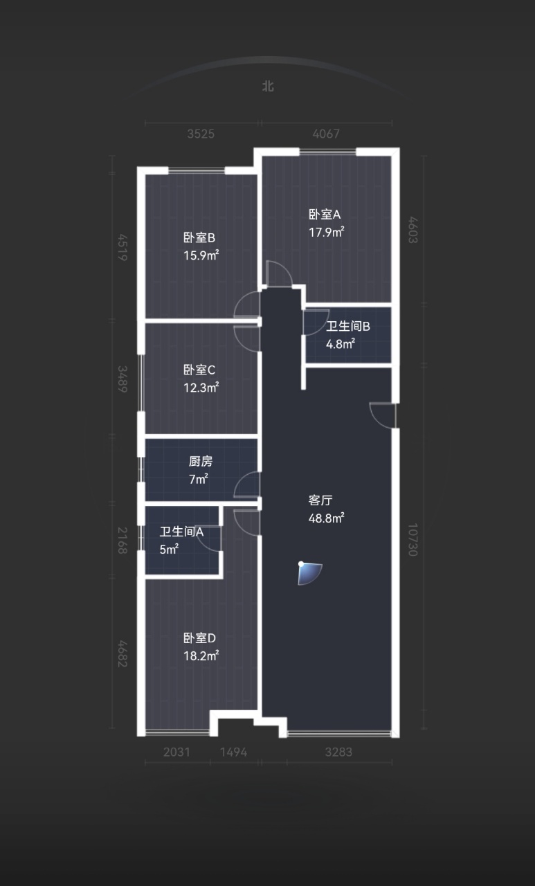 曲江华著中城  4室2厅2卫   485.00万室内图1