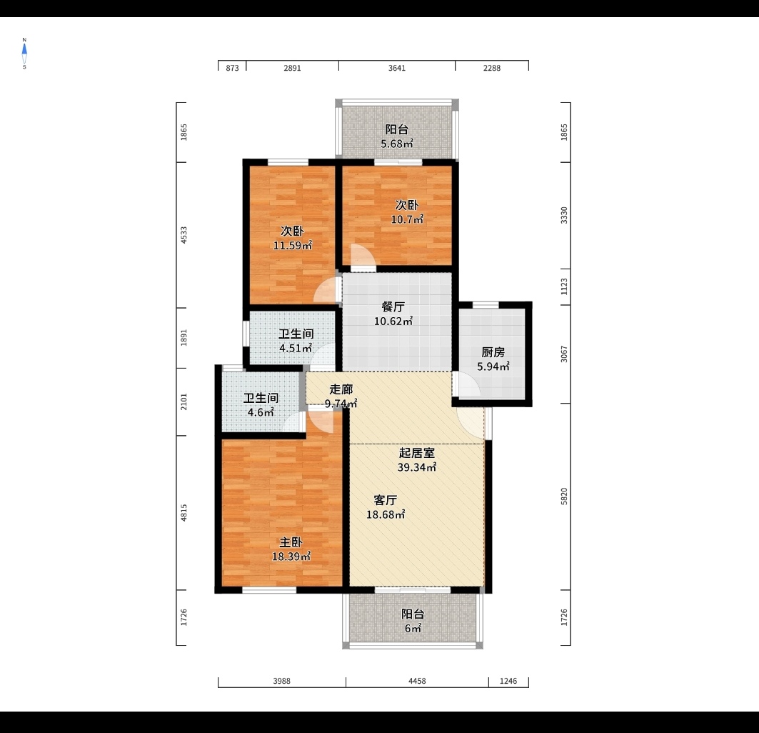 嘉盛华府 3室2厅2卫 60.0万 嘉盛华府 3室2厅2卫 60.0万室内图
