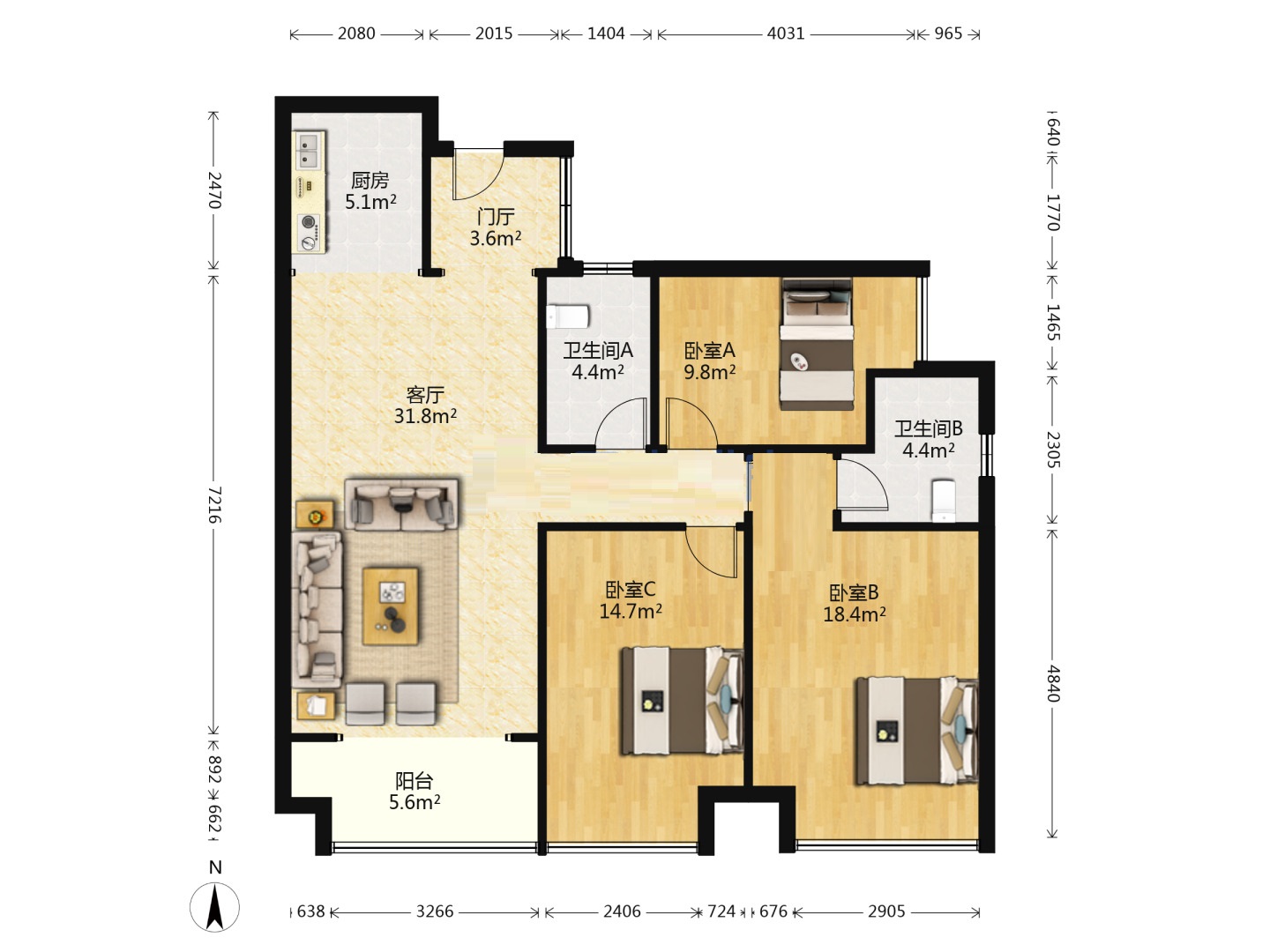 美的城三期 0室0厅0卫 78.0万 美的城三期 0室0厅0卫 78.0万室内图