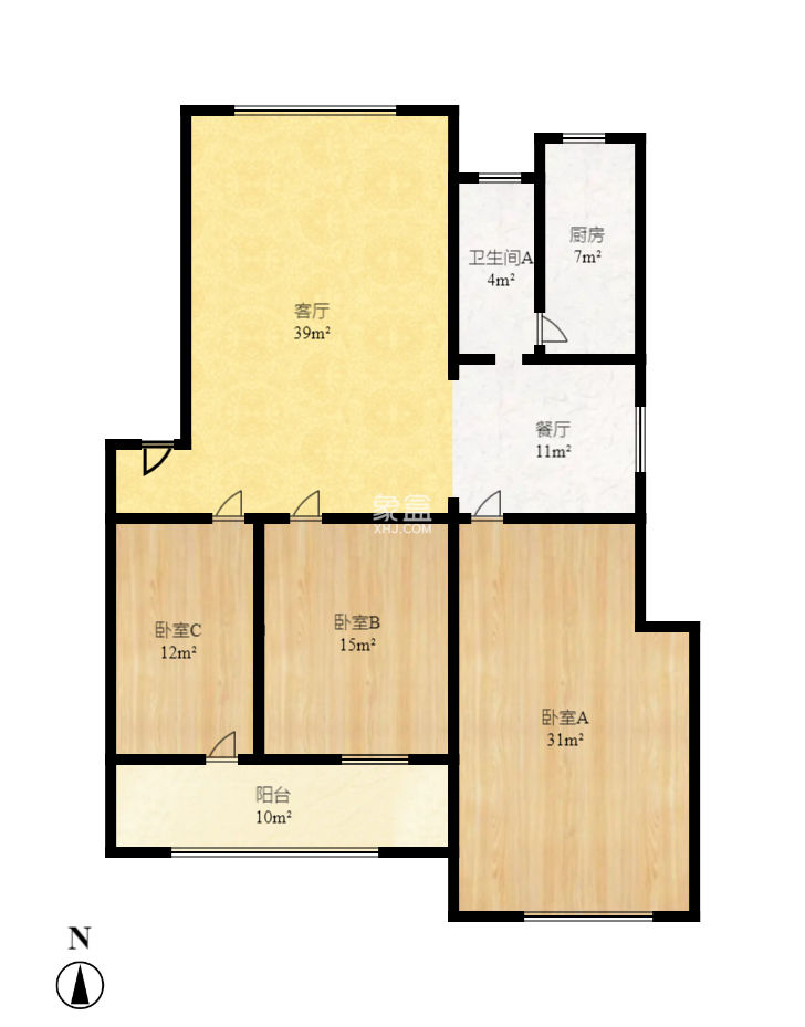 天劍路掃把塘檢察院宿舍  3室2廳2衛(wèi)   89.00萬