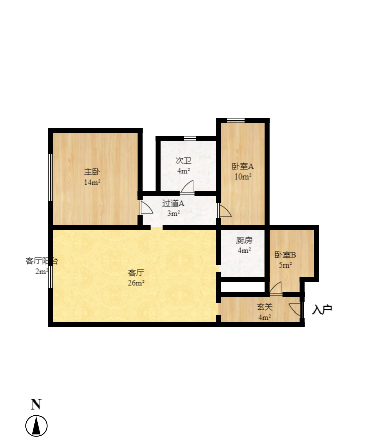 中一九骏（枫桥苑）  4室2厅1卫    138.0万室内图1