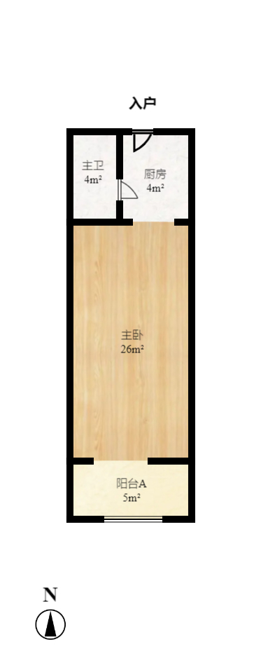 喜盈门范城  1室1厅1卫   44.00万室内图1