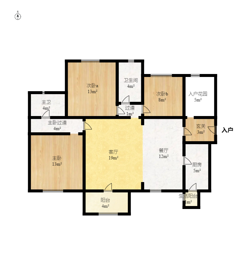 时代倾城二期  3室2厅2卫   118.90万室内图1