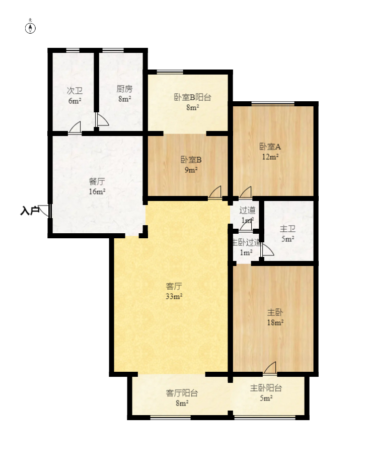 八方小区C区  4室2厅2卫    459.0万室内图1