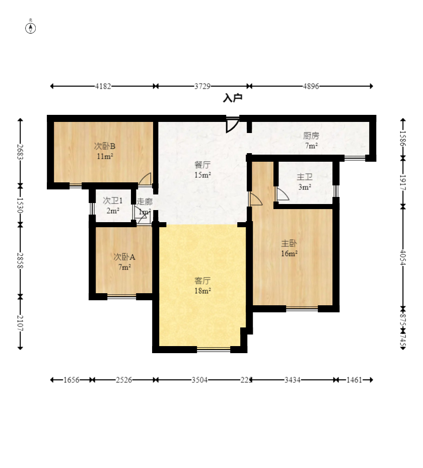 松雅轩（埃克斯社区）  3室2厅1卫    87.8万室内图1