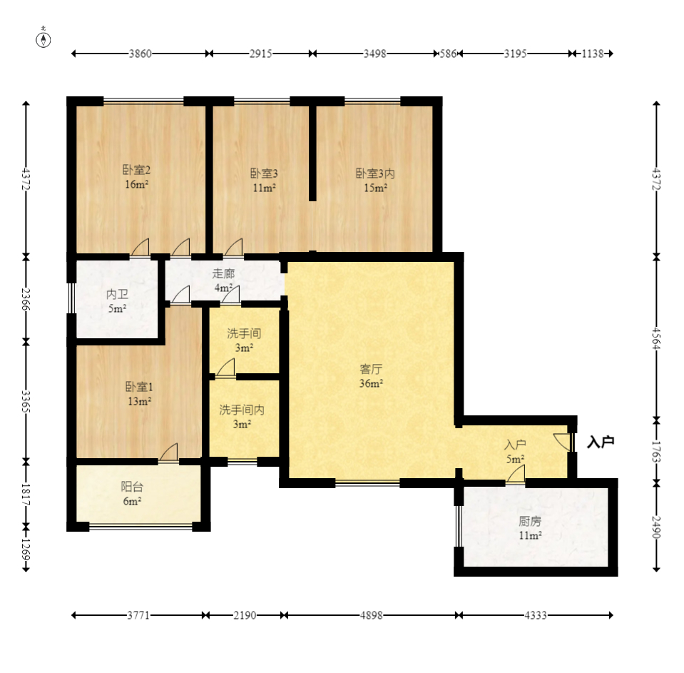 三和家园  4室2厅1卫   89.00万室内图1