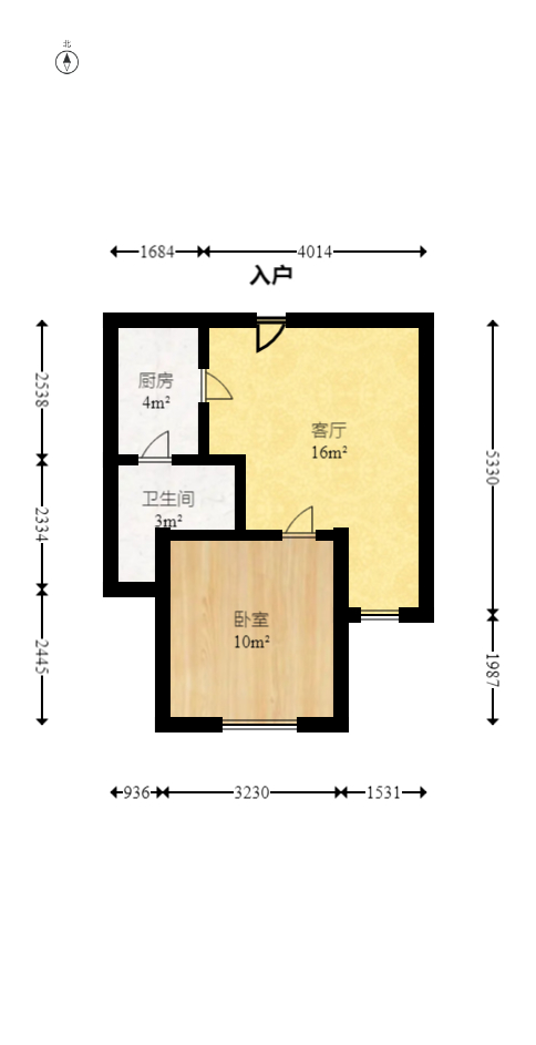 白沙晶城  1室1厅1卫   46.80万室内图1