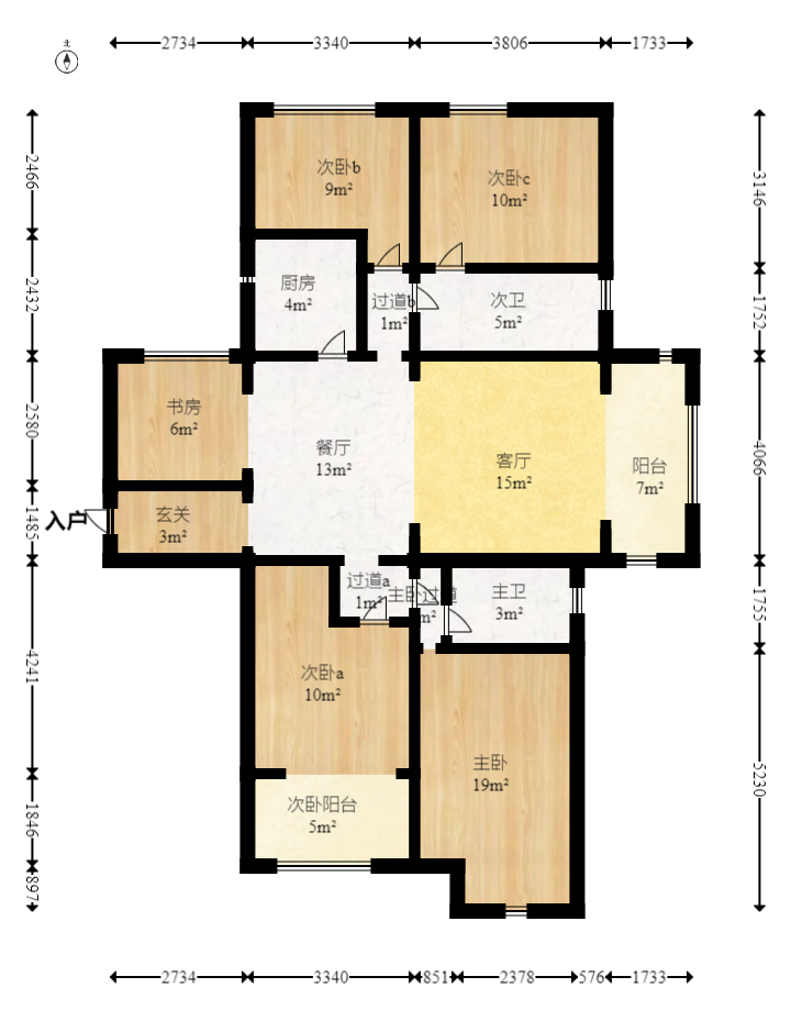明发国际城 4室2厅2卫 106.0万 明发国际城 4室2厅2卫 106.0万户型图