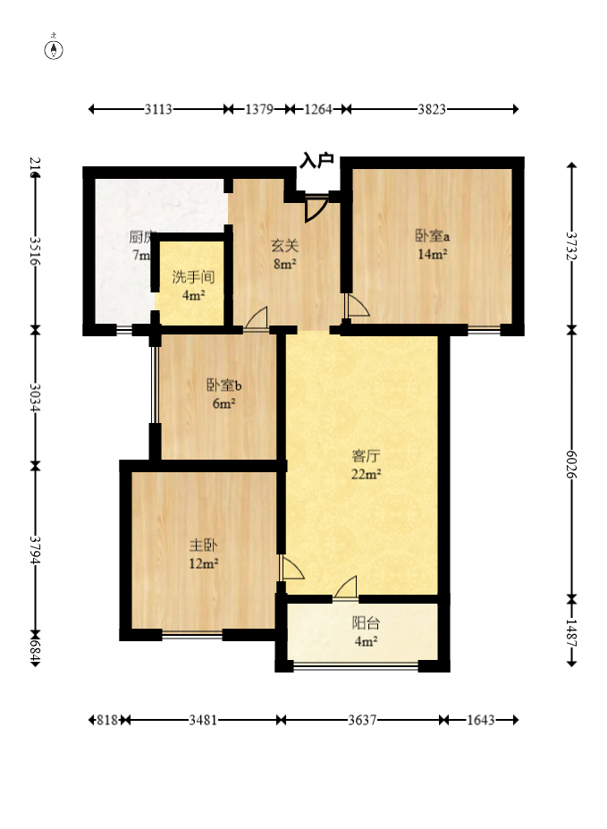 旭辉御府  3室2厅1卫    136.0万室内图1