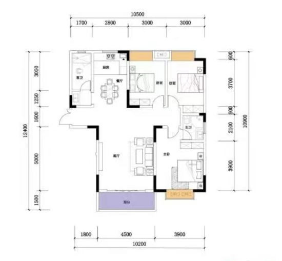 鑫怡佳苑 3室2厅2卫 58.0万 鑫怡佳苑 3室2厅2卫 58.0万室内图