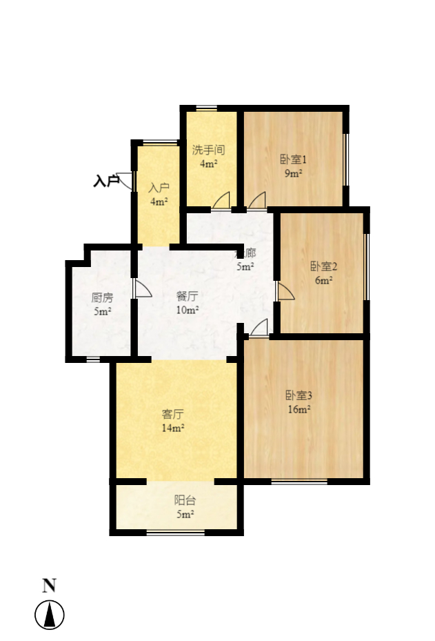 鸿基橄榄君庭  3室2厅1卫    95.0万室内图1
