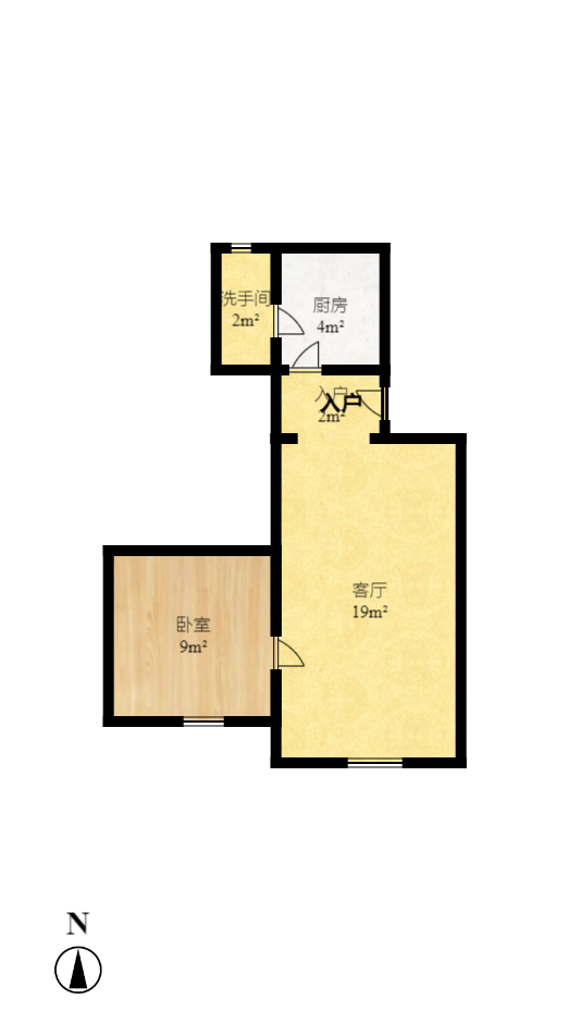 阿弥岭一二片  2室1厅1卫    48.8万室内图1