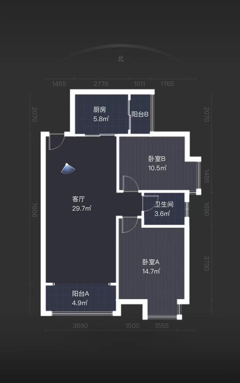 山水洲城华晨第一城  2室2厅1卫   49.00万