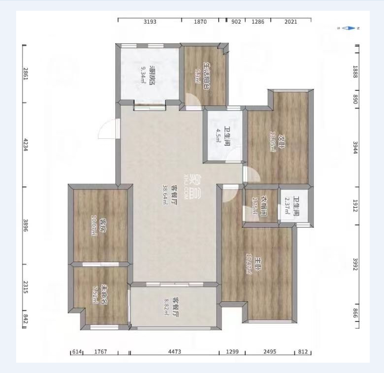山水文园 3室2厅2卫 59.8万 山水文园 3室2厅2卫 59.8万室内图