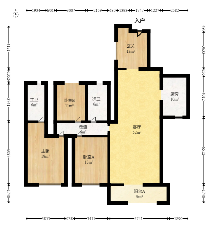 博远大厦(中南院科技综合大厦)  4室2厅2卫    169.0万室内图1