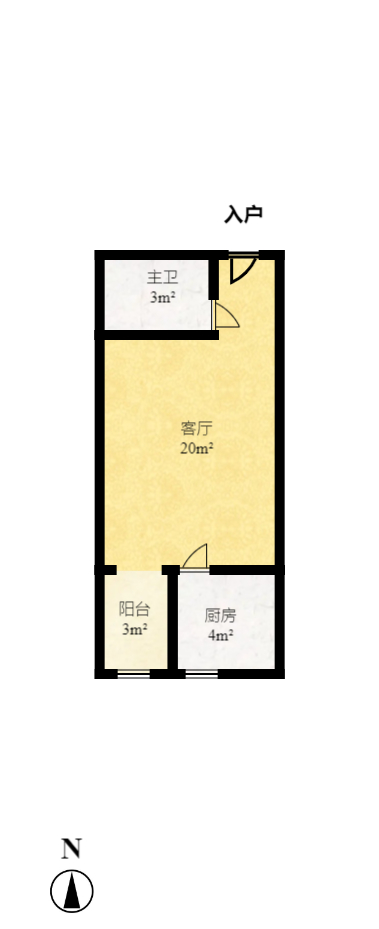未来漫城  1室1厅1卫    35.98万室内图1