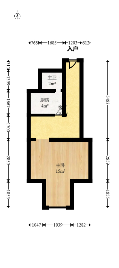 锦华时代  1室1厅1卫   26.00万室内图1
