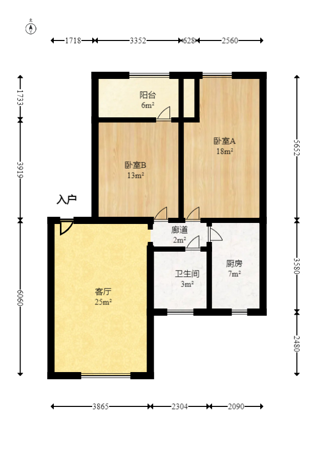 水泵廠宿舍  2室1廳1衛(wèi)    47.8萬室內(nèi)圖1