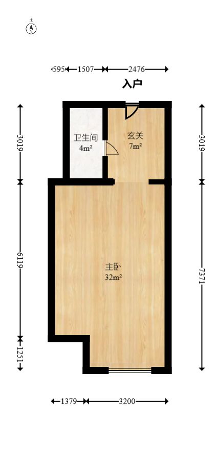 荣泰广场  1室1厅1卫   37.80万室内图1