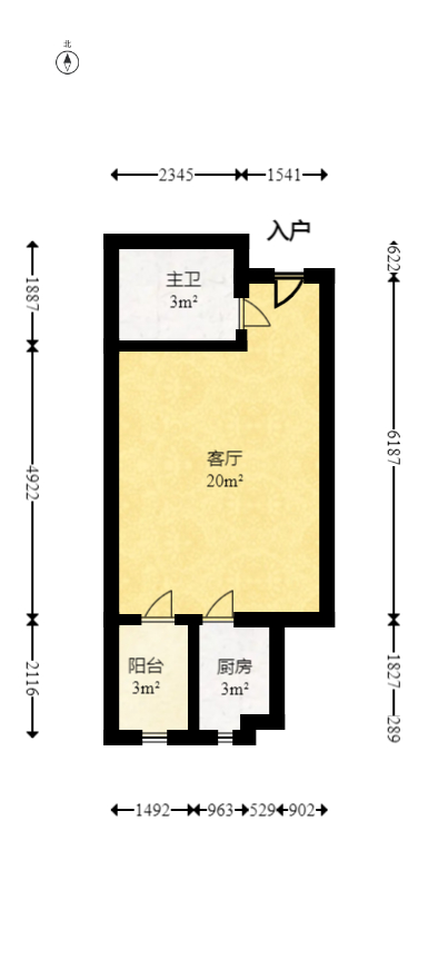未来漫城  1室1厅1卫    38.78万室内图1