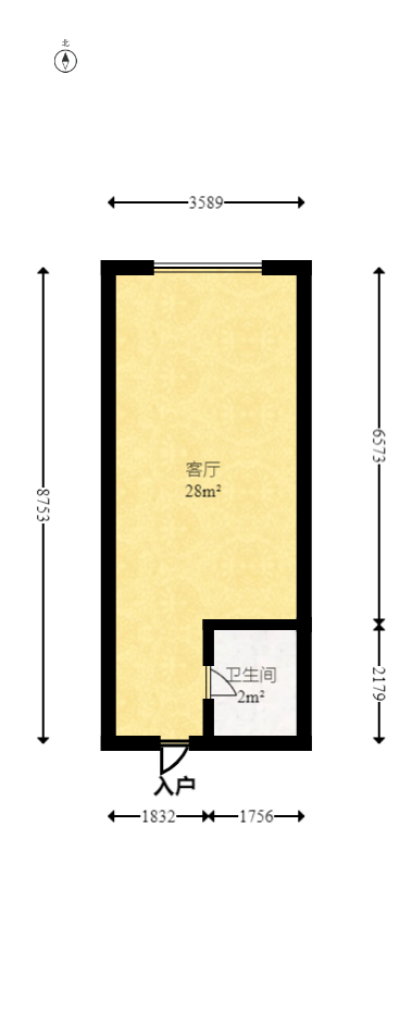 金科天悦（金科美邻汇）  1室1厅1卫   18.80万室内图1