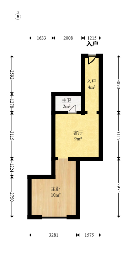 YO领域（领御大厦）  1室1厅1卫   52.00万室内图1