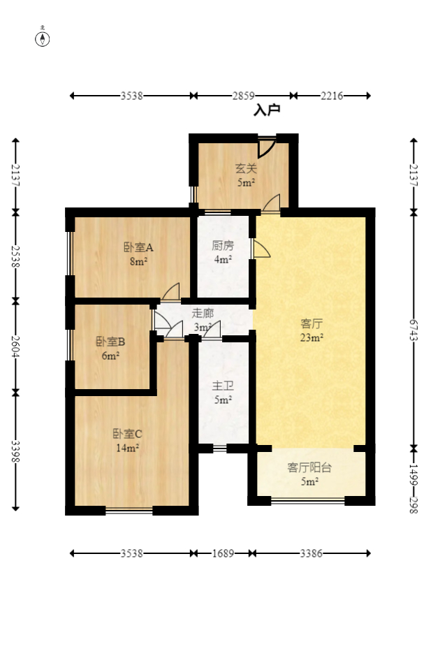 中建芙蓉嘉苑  3室2厅1卫    99.99万室内图1