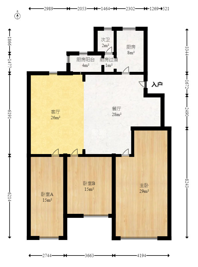 兰亭居  3室2厅2卫   70.00万