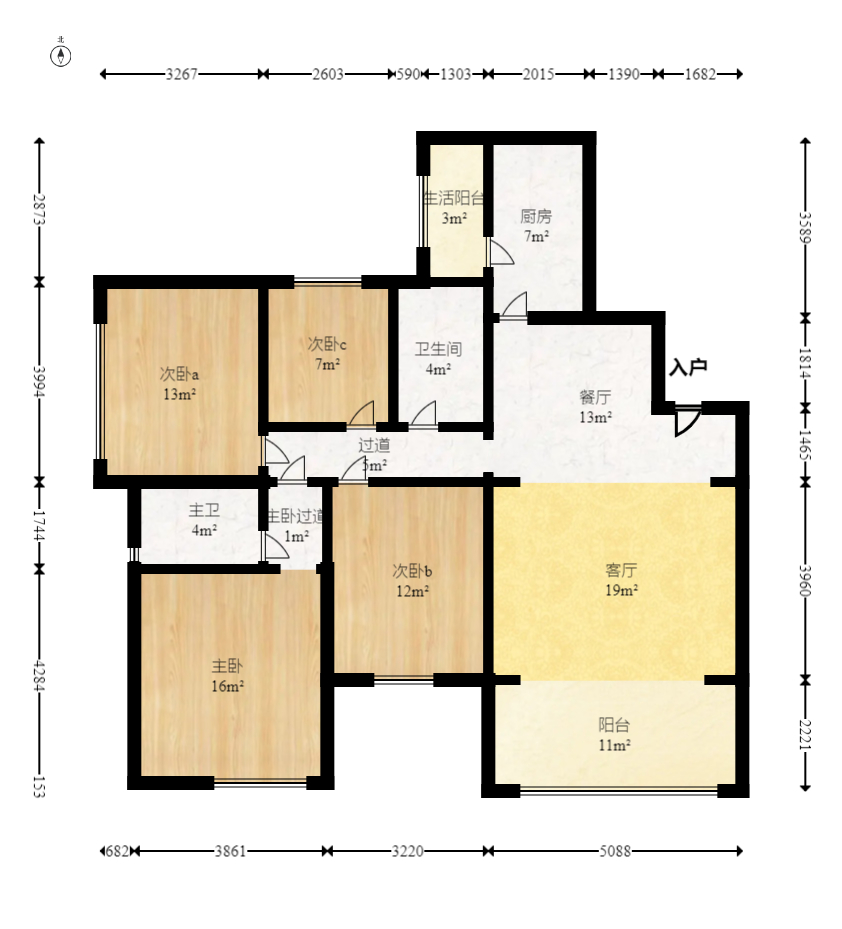 恒大名都 4室2厅1卫 105.00万 恒大名都 4室2厅1卫 105.00万户型图
