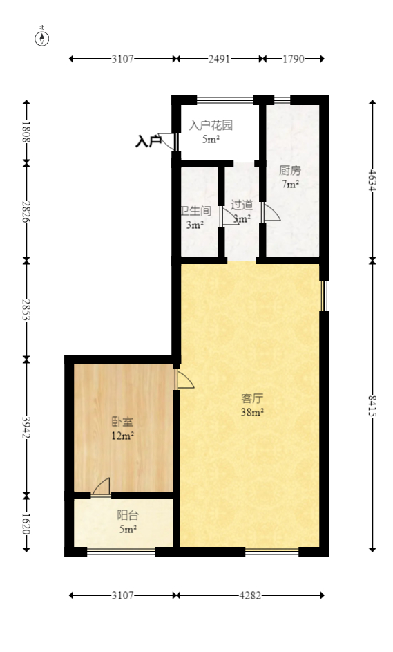 保利城（中航城国际社区、郡原美村）  4室2厅3卫   110.00万室内图1