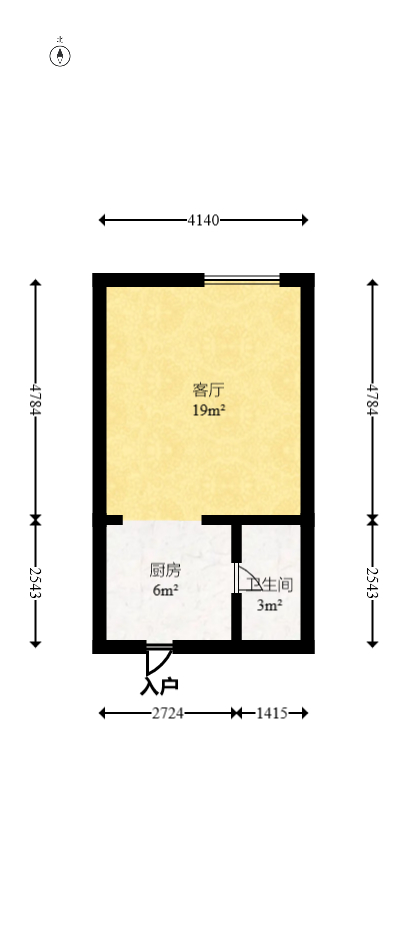 红星农博住宅小区（佳英农博小区）  1室1厅1卫   23.00万室内图1