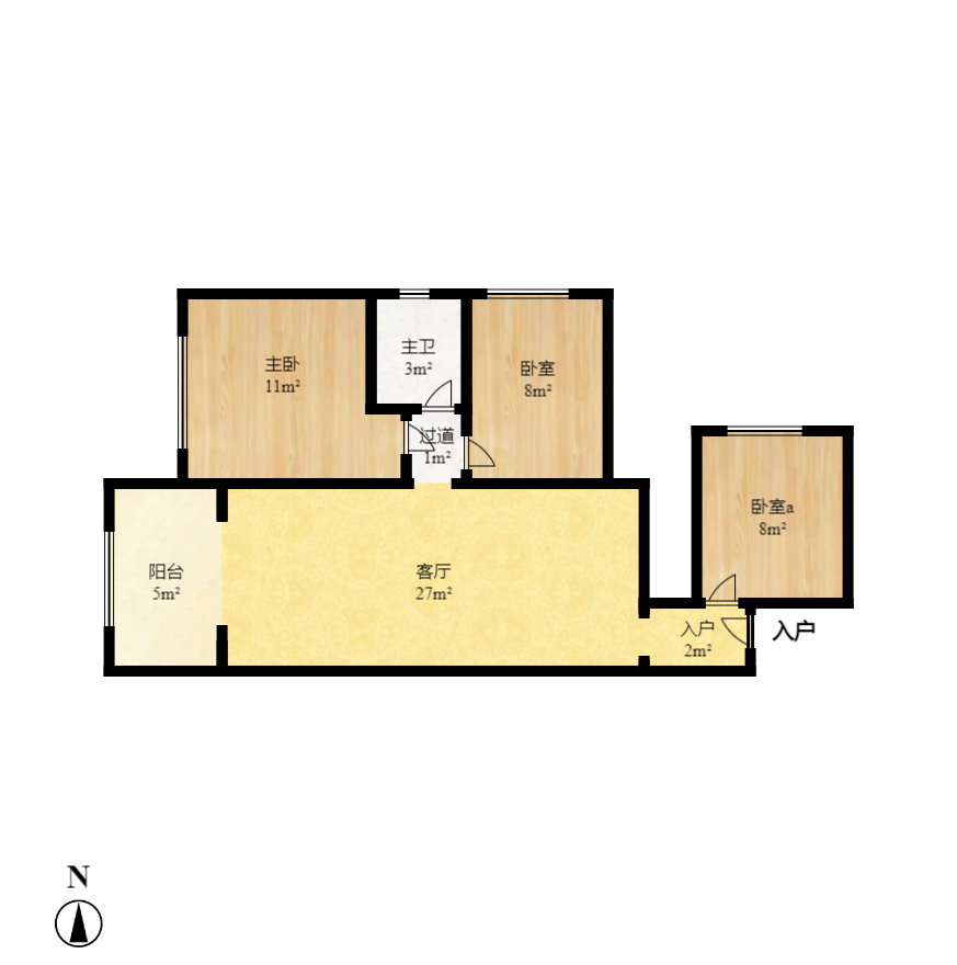 花样年华  2室2厅1卫    66.0万室内图1