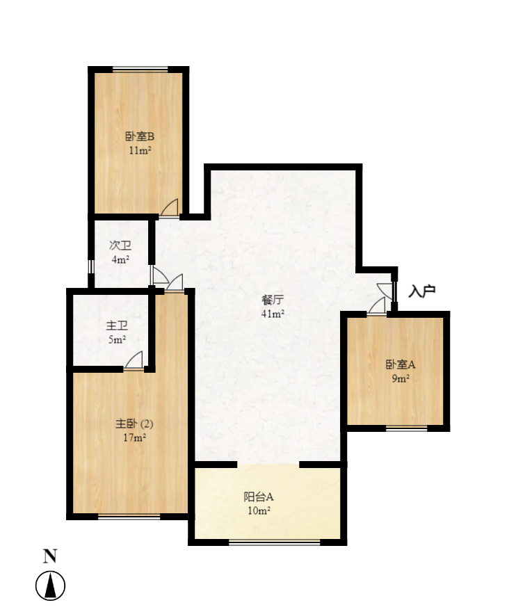 优山美地  3室2厅2卫   115.00万室内图1