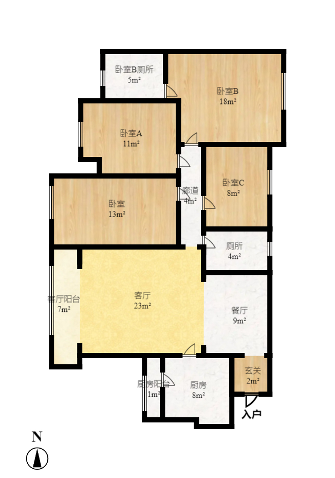 汀湘十里  4室2厅2卫   100.00万室内图1