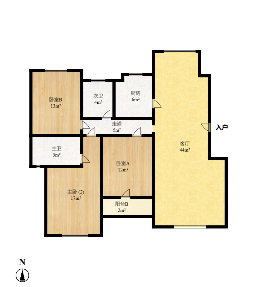 雅致名园  3室2厅1卫   245.00万室内图1