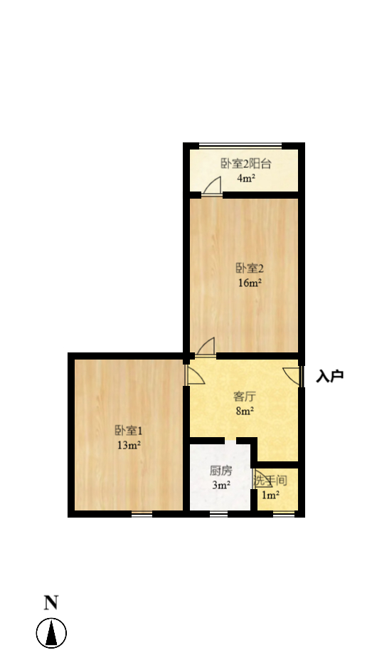 省儿童医院单位宿舍  2室1厅1卫   78.00万室内图1