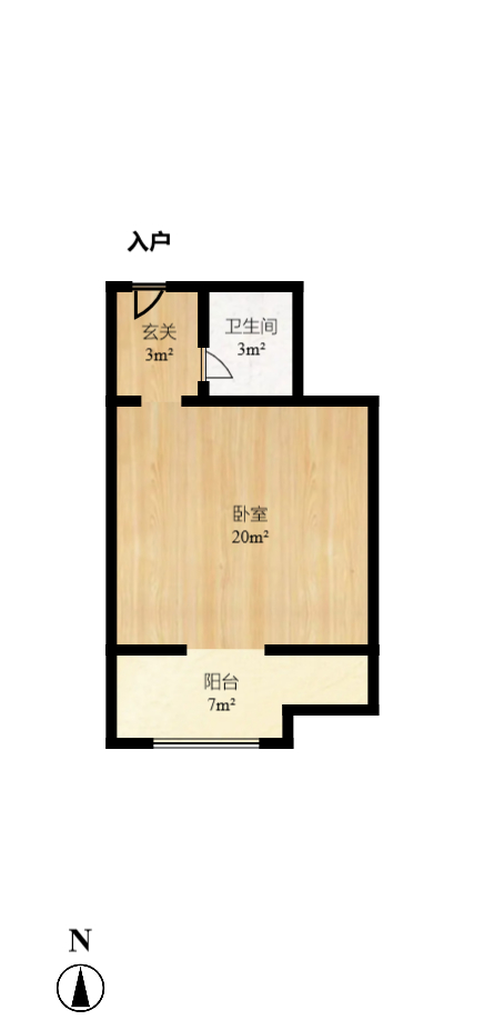 富兴旺角  1室1厅1卫   35.00万室内图1