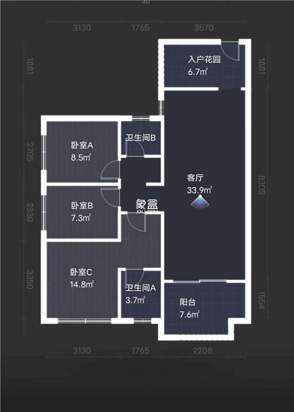 尚格名城香堤漫步 3室2厅1厨1卫 53.00万室内图1