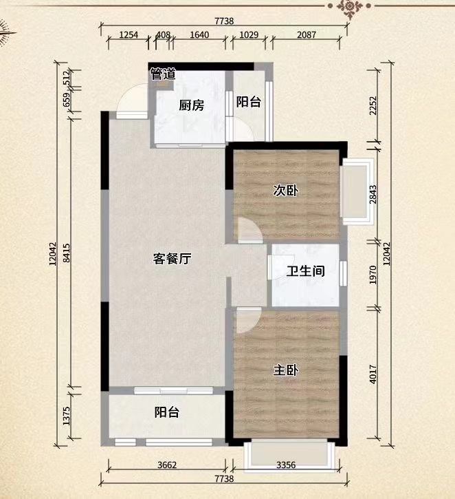 城市公园  2室2厅1卫   37.30万