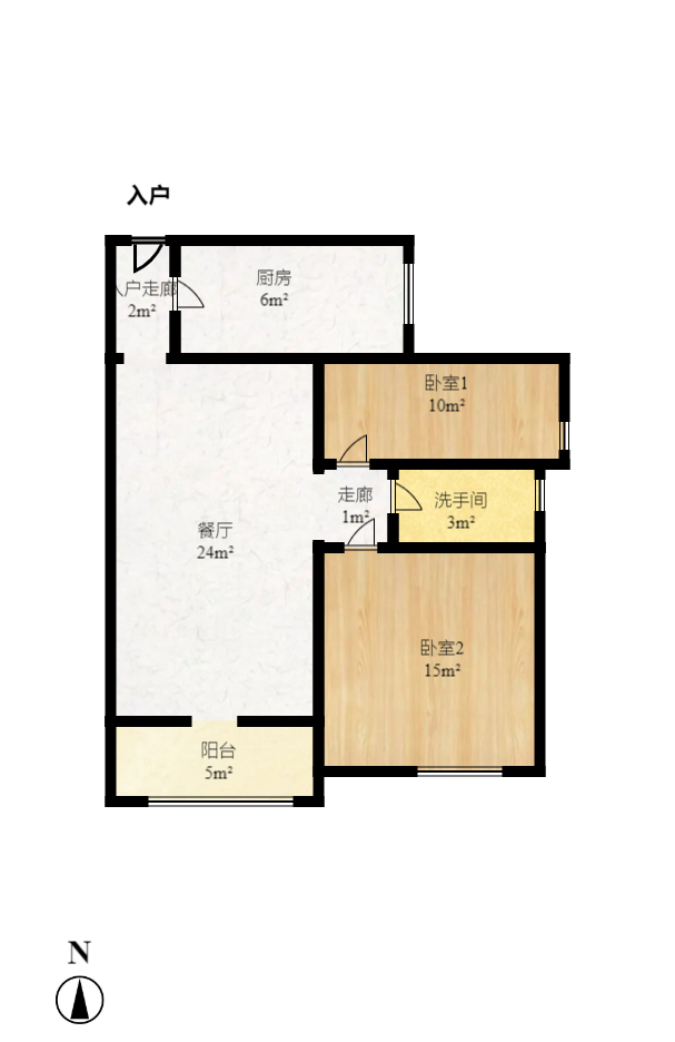 时代公馆  2室2厅1卫   83.00万室内图1