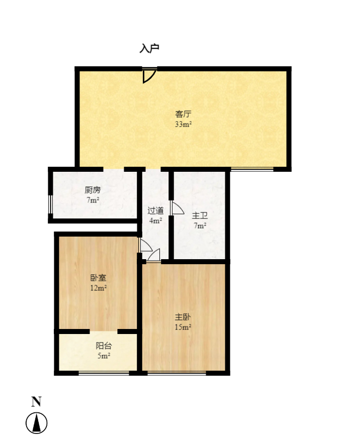 上东辛顿公寓  2室1厅2卫   88.00万室内图1