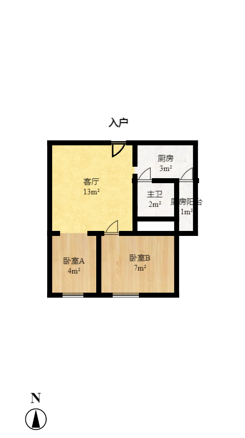 中建芙蓉工社  2室1厅1卫    51.74万室内图1