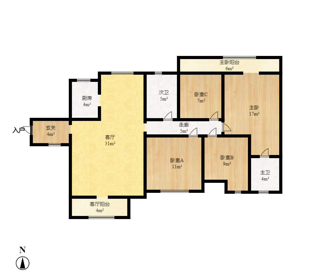 中建芙蓉嘉苑  4室2厅2卫    177.28万室内图1